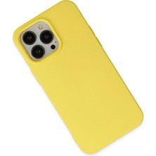 Rory Newface Iphone 15 Pro Kılıf Nano Içi Kadife Silikon - Sarı