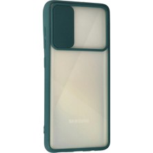 Rory Newface Samsung Galaxy A71 Kılıf Palm Buzlu Kamera Sürgülü Silikon - Yeşil
