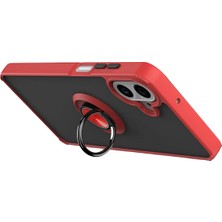 Rory Newface Samsung Galaxy A07 4g Montreal Yüzüklü Silikon Kapak - Kırmızı