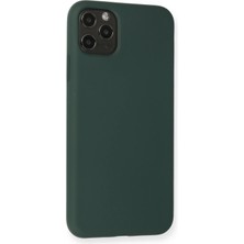 Rory Newface Iphone 11 Pro Max Kılıf Nano Içi Kadife Silikon - Koyu Yeşil