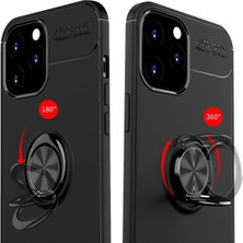 Rory Newface Iphone 12 Pro Max Kılıf Range Yüzüklü Silikon - Siyah-Kırmızı