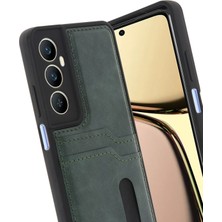 Rory Newface Realme C65 Sara Kartvizitli Deri Kılıf - Yeşil