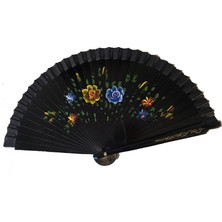 Calperia Bambu Çift Taraflı Siyah Yelpaze 12 Li Paket