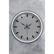 Durukar 40 cm Beyaz Metal Sade Duvar Saati