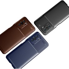 Rory Newface Xiaomi Poco F3 Kılıf Auto Focus Karbon Kapak - Kahverengi