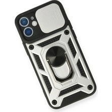 Rory Newface Iphone 12 Mini Kılıf Pars Lens Yüzüklü Silikon - Gümüş
