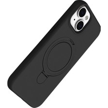 Rory Newface Apple Iphone 15 Plus Regal Magsafe Standlı Kapak - Siyah