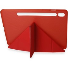 Rory Newface Samsung Galaxy Tab A9 Plus Kılıf Kalemlikli Mars Tablet Kılıfı - Kırmızı