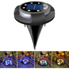 Calperia 4 Lü Solar Panelli Kazıklı Zemin Solar Ledi 8+4 LED Rgb