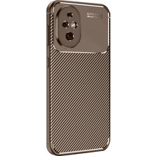 Rory Newface Honor 200 Kılıf Auto Focus Karbon Kapak - Kahverengi