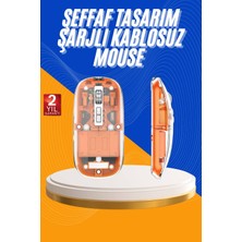 Rory Mouse Fare Kablosuz Mouse Fare Şarjlı Bluetooth Sessiz 5 Tuşlu Şeffaf