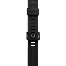 Rory Newface Apple Watch 38MM KR408 Çizgili Silikon Kordon - Siyah