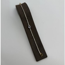 Mare Accessories Tek Taş Detaylı Işıltılı Su Yolu Bileklik