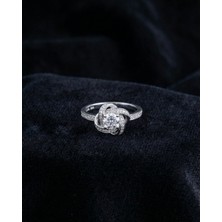 BG Jewellery Zirkon Taşlı Çapraz Yonca 925 Ayar Ayarlanabilir Yüzük