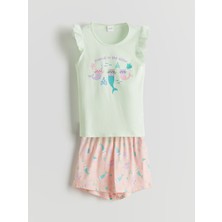 Lc Waikiki Yeni Sezon Bisiklet Yaka Kız Çocuk Şortlu Pijama Takımı