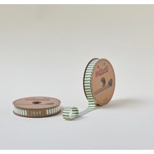 Durukar Biye Kalın Çizgili Katlı F12 Yeşil 2 cm 25 Metre %65 Koton %35 Polyester