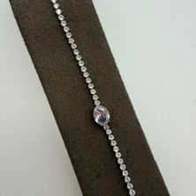 Mare Accessories Tek Taş Detaylı Işıltılı Su Yolu Bileklik