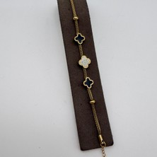 Mare Accessories Hasır Zincir Yonca Figürlü Çelik Bileklik