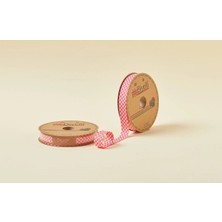 Durukar Biye Ekoseli Katlı E03 Kırmızı 2 cm 25 Metre %65 Koton %35 Polyester