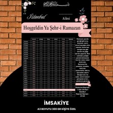 Durukar Ramazan Imsakiyesi - 300 gr - A3 Boyut Kişiye Özel Isimli & Logolu 1 Adet Pembe