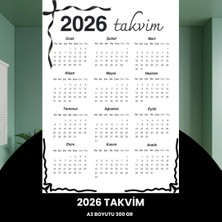 Durukar Takvim 2026 Premium A3 300 gr Dijital Baskı Siyah Kurdele