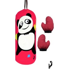 Durukar Çocuk Boks Kum Torbası Eldiven Dahil 2-6 Yaş Panda Pembe