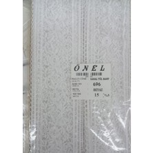 Durukar Dantel Polyester Sanal Tül Bant Beyaz 15 Metre En 6 cm ON-696-B