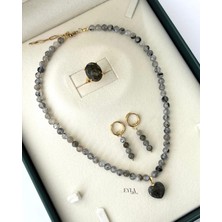 Eyla Collection Faset Kesim Labradorit Kombini - Özel Tasarım El Yapımı Set