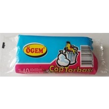 Herşeytrend Küçük Boy Çöp Torbası 40 x 50 cm 40 Lı Rulo x 1 Paket = 40 Adet (Şeffaf)