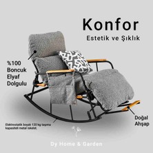 Dy Home & Garden Gri Sallanan Ayarlanabilir Mekanizmalı Tv Koltuğu, Dinlenme Koltuğu, Okuma Koltuğu.