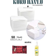 Herşeytrend 50 Adet Tek Kullanımlık Havlu Hasta Bakım Bebek Bakım Manikür Pedikür Havlusu Hediyeli