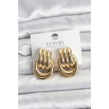 Skygo Gold Renk Halka Modelli Pirinç Kadın Küpe