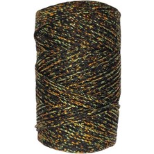 Durukar Makrome Ipi 3mm  Polyester Siyah Altın Simli
