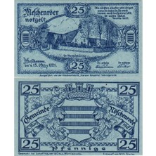 Banknoting Almanya 25 Pfennig 1921 Notgeld-Nöschenrode Belediyesi. Çil.