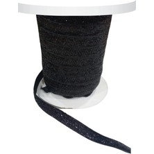 Durukar Kadife Kurdele Simli 1 cm Siyah 10 Metre