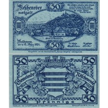 Banknoting Almanya 50 Pfennig 1921 Notgeld-Nöschenrode Belediyesi. Çil.