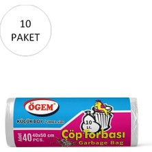 Herşeytrend Küçük Boy Çöp Torbası 40 x 50 cm 40 Lı Rulo x 10 Paket = 400 Adet (Şeffaf)