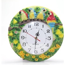 Flamex Duvara Asmalı Papağanlı Polyester Saat ALK1537