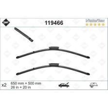 Valeo Snmswrld Ön Silecek Süpürgesi Takim Vivaro C-Zafira Life 19- Expert-Traveller-Jumpy-Spacetourer-Proace 16- Flat Blade VM904 X2 650 500 mm