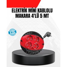 Flamex Ev ve Ofis Için 5 Metre Kablolu 4 Priz Makarası