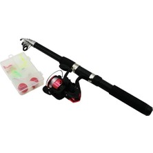 Flamex Olta Seti Takımı Orta Boy Çantalı 2.10MT. Teleskopik Kamış - Olta Makinesi - Aksesuar Kutusu (