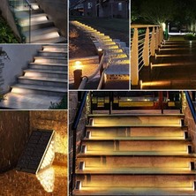 Flamex  8 Adet Üçgen  Güneş Enerjisi ile Şarj Olan Dış Mekan Solar Basamak Köşe Lambası (5047)