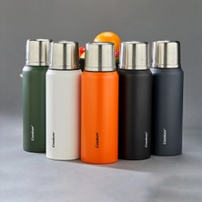 Flamex 1lt Dağcı Termos Renkli Çift Cidarlı Paslanmaz Çelik - Sızdırmaz Kapak = Bardak (5047)