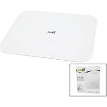 Flamex Gizli Ekran -Soft Beyaz Cam Zemin  Dijital Baskül Terazi 180KG Sensör -Led Ekran -Oda℃ Tf-