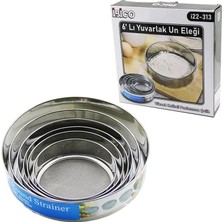 Flamex Raund Strainer 6pcs Metal Un Elek Seti 15-17.5-19-20.5-24-27CM (5047)