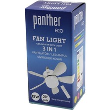 Flamex 3in1 Vantilatör - LED Ampul - Sivrisinek Kovar Kumandalı 20 Inç 15W 3-Kademe Hız 18X52CM Brk