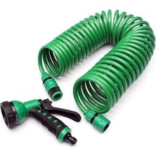 Flamex 15 Metre Spiral Hortum + 4 Fonksiyonlu Özel Sulama Tabancası (5047)