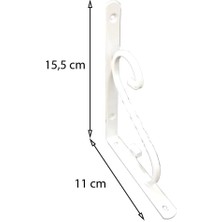 Nacario Mey Ithalat® Ferforje Raf Altı No:1 Beyaz