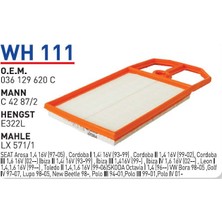 Wunder Filter Volkswagen Skoda Seat Uyumlu Hava Filtresi Wh 111