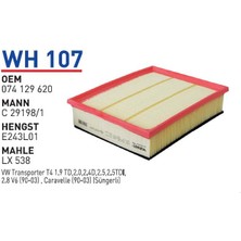 Wunder Filter Volkswagen Transporter T4 Uyumlu Hava Filtresi Wh 107